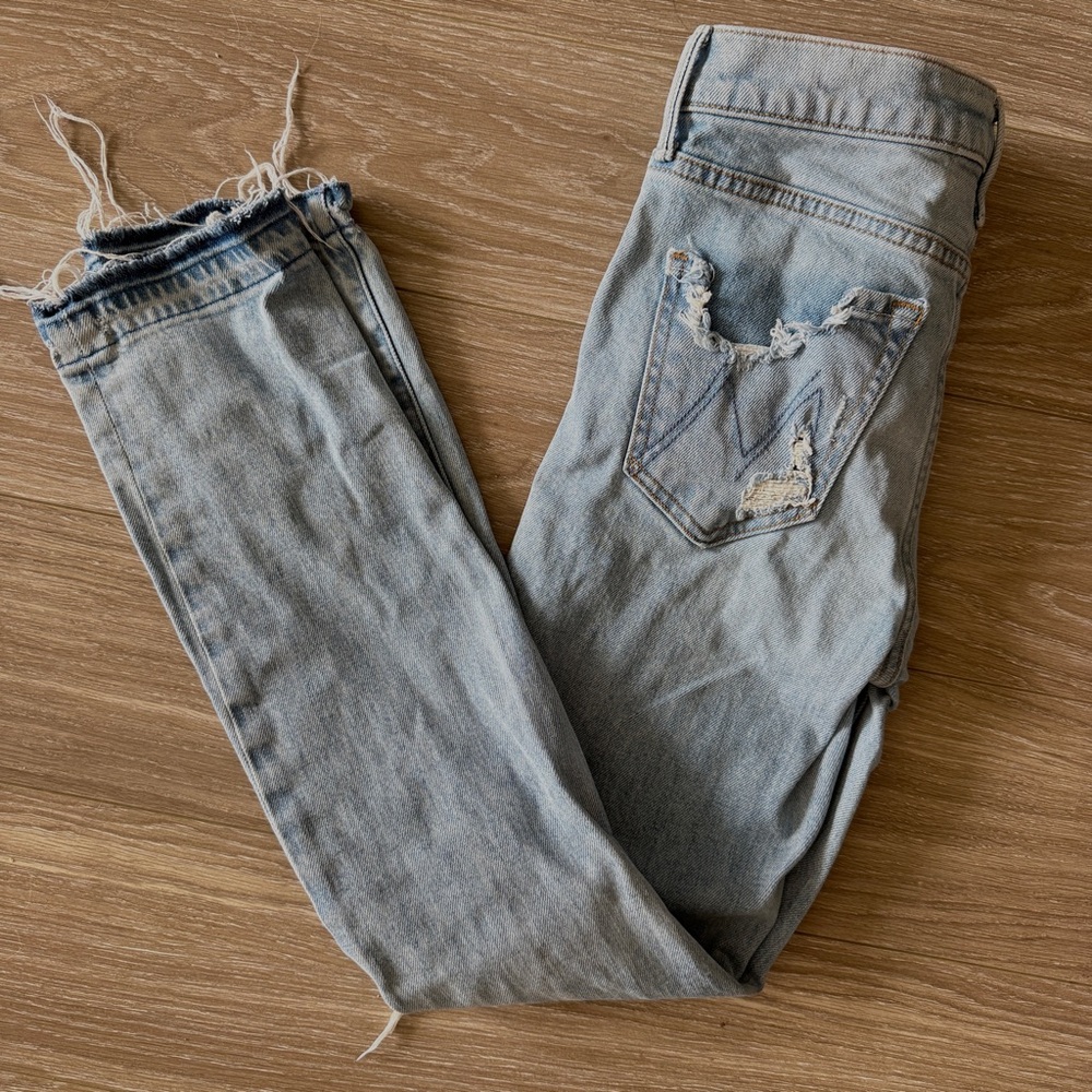 Mother Superior Jeans The Rascal Undone Hem Vacation Temptation sz 24 - Picture 3 of 11